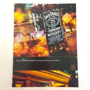 Jack Daniels Questionable Joints Whiskey Print Ad Y2K Bar Decor Advertising 2000